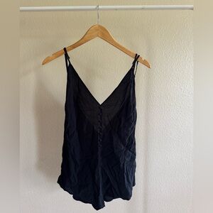Reformation black button spaghetti strap romper size XS/S